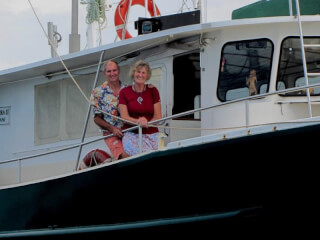 Photo by Jan and Nick Wooller. Here they are aboard s/v Yawarra II